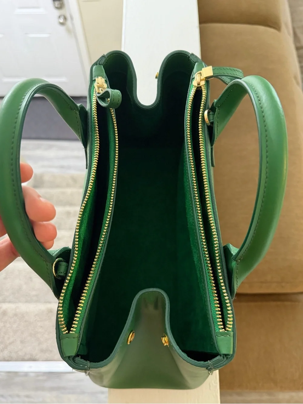 Teddy Blake New York Emerald Leather Top-Handle Satchel